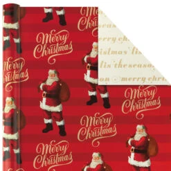 Hallmark Red And Gold 3-Pack Reversible Christmas Wrapping Paper, 120 Sq. Ft. -Fashion Accessories Store 3Pack Red and Gold Reversible Christmas Wrapping Paper 5JXW1029 04