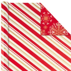 Hallmark Red And Gold 3-Pack Reversible Christmas Wrapping Paper, 120 Sq. Ft. -Fashion Accessories Store 3Pack Red and Gold Reversible Christmas Wrapping Paper 5JXW1029 05