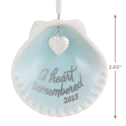 Hallmark A Heart Remembered 2023 Porcelain Ornament -Fashion Accessories Store A Heart Remembered Seashell Keepsake Ornament 1799QHX3037 03