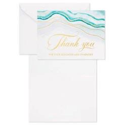 Hallmark Abstract Waves Boxed Blank Sympathy Thank-You Notes, Pack Of 20 -Fashion Accessories Store Abstract Waves Boxed Blank Sympathy ThankYou Notes 5STZ1101 03