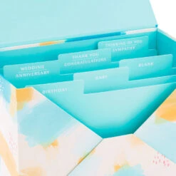 Hallmark Assorted All-Occasion Greeting Cards In Pastel Watercolor Organizer, Box Of 24 -Fashion Accessories Store Assorted Fun AllOccasion Cards in Storage Box 5EBN1002 05