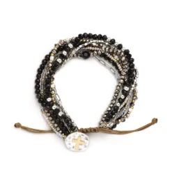 Demdaco Your Journey Layered Black Prayer Bracelet
