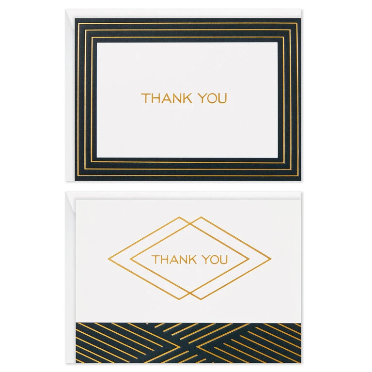 Hallmark Black And Gold Bulk Blank Thank-You Notes, Pack Of 50 4 Hallmark Black And Gold Bulk Blank Thank-You Notes, Pack Of 50 - Image 2