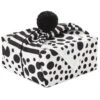 Hallmark 26" Black-and-White Fabric Gift Wrap With Elastic Band -Fashion Accessories Store BlackandWhite Square Flat Wrapping Cloth 1299EJR6377 01