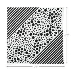 Hallmark 26" Black-and-White Fabric Gift Wrap With Elastic Band -Fashion Accessories Store BlackandWhite Square Flat Wrapping Cloth 1299EJR6377 04