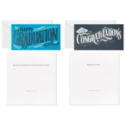 Hallmark Sophisticated Assorted Money Holder Graduation Cards, Pack Of 36 -Fashion Accessories Store Blue Black Money Holder Graduation Cards Assortment 5GEY1002 03