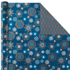 Hallmark Elegant Blues 4-Pack Blue And Gold Reversible Wrapping Paper, 150 Sq. Ft. 14 Hallmark Elegant Blues 4-Pack Blue And Gold Reversible Wrapping Paper, 150 Sq. Ft. -Fashion Accessories Store Blue and Gold Holiday Reversible Wrapping Paper 5JXW1739 06