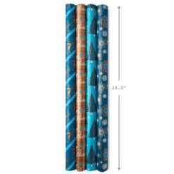 Hallmark Elegant Blues 4-Pack Blue And Gold Reversible Wrapping Paper, 150 Sq. Ft. 15 Hallmark Elegant Blues 4-Pack Blue And Gold Reversible Wrapping Paper, 150 Sq. Ft. -Fashion Accessories Store Blue and Gold Holiday Reversible Wrapping Paper 5JXW1739 07