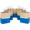 Hallmark 13" Blue And Kraft Paper 6-Pack Gift Bag