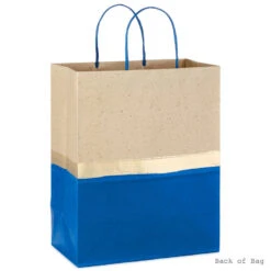 Hallmark 13" Blue And Kraft Paper 6-Pack Gift Bag -Fashion Accessories Store Blue and Kraft Paper 6Pack Large Gift Bags 5EGB6399 04