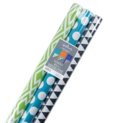 Hallmark Bold Patterns And Solids 3-Pack Reversible Wrapping Paper -Fashion Accessories Store Bold Patterns and Solids 3Pack Reversible Wrapping Paper 5EWR6429 07