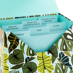 Hallmark Premium Assorted Handmade All-Occasion Cards In Leaf Print Organizer, Box Of 24 -Fashion Accessories Store Bulk Handmade AllOccasion Cards in Storage Box 5EDX1107 09