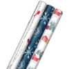 Hallmark Winter Wonder 3-Pack Christmas Wrapping Paper Assortment, 120 Sq. Ft. -Fashion Accessories Store Cardinals Snowflakes and Village Gift Wrap Pack 5JXW1075 01