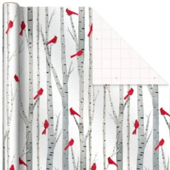 Hallmark Winter Wonder 3-Pack Christmas Wrapping Paper Assortment, 120 Sq. Ft. -Fashion Accessories Store Cardinals Snowflakes and Village Gift Wrap Pack 5JXW1075 05