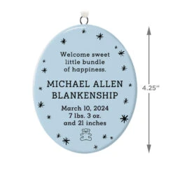 Hallmark Ceramic Personalized Ornament—Vertical Oval 8 Hallmark Ceramic Personalized Ornament—Vertical Oval -Fashion Accessories Store Ceramic Personalized OrnamentVertical Oval 1999QHE1739B2 03