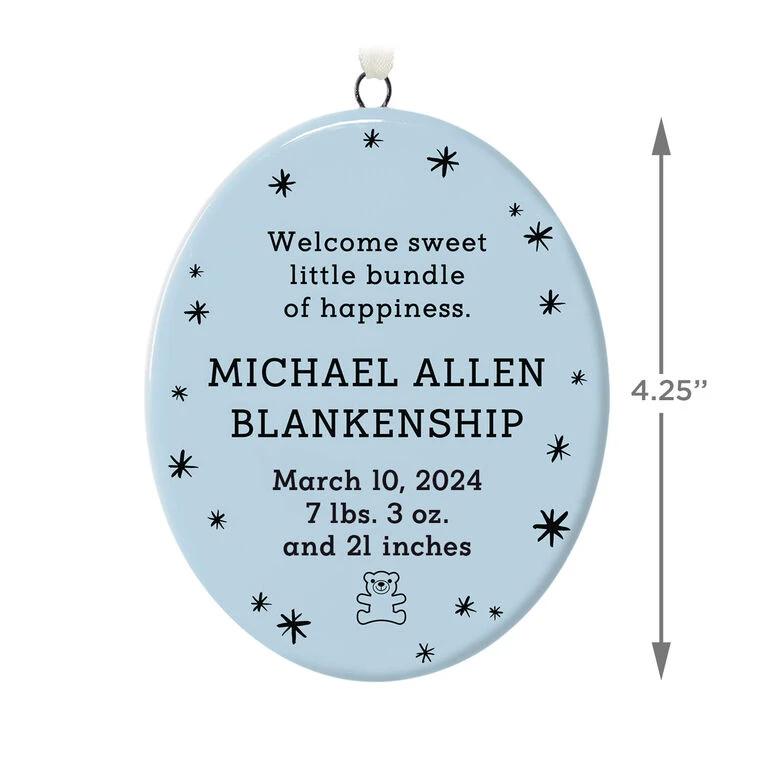 Hallmark Ceramic Personalized Ornament—Vertical Oval 4 Hallmark Ceramic Personalized Ornament—Vertical Oval - Image 3
