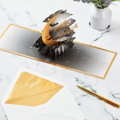 Hallmark Crescent Moon 3-D Pop-Up Halloween Card -Fashion Accessories Store Crescent Moon and Bats 3D PopUp Halloween Card 1299IEH3001 08