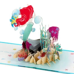 Hallmark Disney The Little Mermaid Wishing You Happiness 3D Pop-Up Card -Fashion Accessories Store Disney The Little Mermaid Ariel 3D PopUp Card for Her 1499LAD2902 04