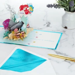Hallmark Disney The Little Mermaid Wishing You Happiness 3D Pop-Up Card -Fashion Accessories Store Disney The Little Mermaid Ariel 3D PopUp Card for Her 1499LAD2902 08