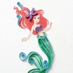 Hallmark Disney The Little Mermaid Ariel Happy Wish Quilled Paper Handmade Card -Fashion Accessories Store Disney The Little Mermaid Ariel Quilled Paper Card 1299LAD2858 04