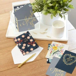 Hallmark Elegant Florals Boxed Blank Thank-You Notes Assortment, Pack Of 48 -Fashion Accessories Store Elegant Florals Assorted Boxed ThankYou Cards 5STZ1169 06