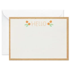 Hallmark Ivory Floral Flat Note Cards In Caddy, Box Of 40 -Fashion Accessories Store Floral SinglePanel Note Cards With Caddy 3CNT5048 03