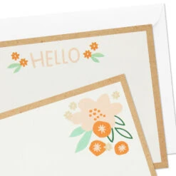 Hallmark Ivory Floral Flat Note Cards In Caddy, Box Of 40 -Fashion Accessories Store Floral SinglePanel Note Cards With Caddy 3CNT5048 05