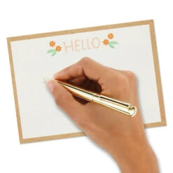 Hallmark Ivory Floral Flat Note Cards In Caddy, Box Of 40 -Fashion Accessories Store Floral SinglePanel Note Cards With Caddy 3CNT5048 06