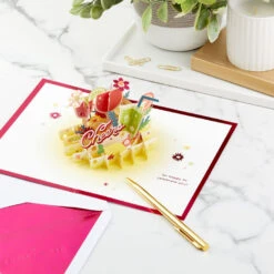 Hallmark Here's To You Cocktail Toast 3D Pop-Up Card -Fashion Accessories Store Fruit Cocktail Drinks Celebration 3D PopUp Card for Her 1299LAD2897 08