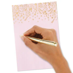 Hallmark Gold Floral On Pink Stationery Set, Box Of 20 -Fashion Accessories Store Gold Floral on Pink Stationery Set 1499STN1139 04