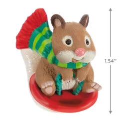 Hallmark Cute As A Button Special Edition Ornament -Fashion Accessories Store Hamster on Button Sled Keepsake Ornament 1599QXE3317 03