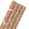 Hallmark Kraft Assorted 4-Pack Christmas Wrapping Paper, 88 Sq. Ft. -Fashion Accessories Store Kraft Christmas Wrapping Paper for Kids JXW1085 01