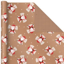 Hallmark Kraft Assorted 4-Pack Christmas Wrapping Paper, 88 Sq. Ft. -Fashion Accessories Store Kraft Christmas Wrapping Paper for Kids JXW1085 03
