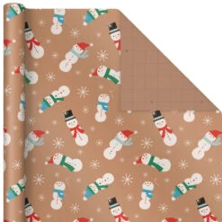 Hallmark Kraft Assorted 4-Pack Christmas Wrapping Paper, 88 Sq. Ft. -Fashion Accessories Store Kraft Christmas Wrapping Paper for Kids JXW1085 04