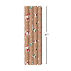 Hallmark Kraft Assorted 4-Pack Christmas Wrapping Paper, 88 Sq. Ft. -Fashion Accessories Store Kraft Christmas Wrapping Paper for Kids JXW1085 08