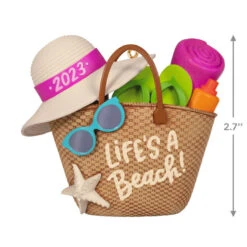 Hallmark Life's A Beach! 2023 Ornament -Fashion Accessories Store Lifes a Beach Tote Bag Keepsake Ornament 1899QGO2929 03