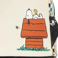 Loungefly Peanuts Snoopy And Woodstock Checkered Mini Backpack -Fashion Accessories Store Loungefly Peanuts Snoopy Checkered Mini Backpack PNBK0025 04