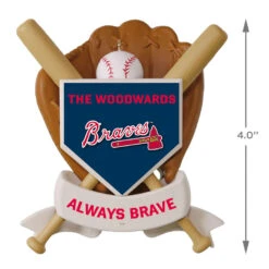 MLB Baseball Personalized Ornament, Braves™ -Fashion Accessories Store MLB Baseball Personalized Ornament Braves 2499QHE1913B100 04
