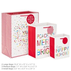 Hallmark Merry And Bright 8-Pack Christmas Gift Bags, Assorted Sizes And Designs -Fashion Accessories Store Merry and Bright Assortment Christmas Gift Bags 5XGB1402 03