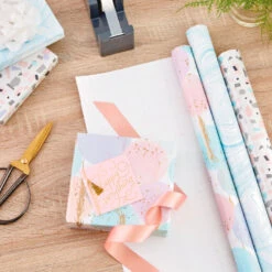 Hallmark Modern Muted 3-Pack Wrapping Paper, 55 Sq. Ft. Total -Fashion Accessories Store Modern Muted 3Pack Wrapping Paper Rolls 5EWR6369 03