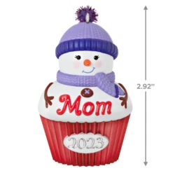 Hallmark Mom Cupcake 2023 Ornament -Fashion Accessories Store Mom Snowman Cupcake 2023 Keepsake Ornament 1399QGO2529 03