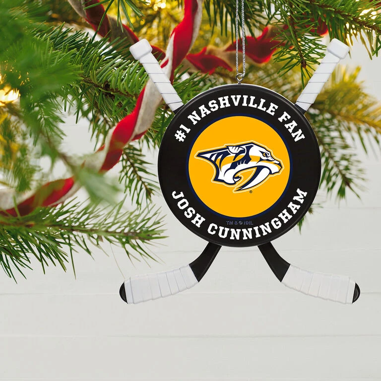 NHL Hockey Personalized Ornament, Nashville Predators® 4 NHL Hockey Personalized Ornament, Nashville Predators® - Image 2