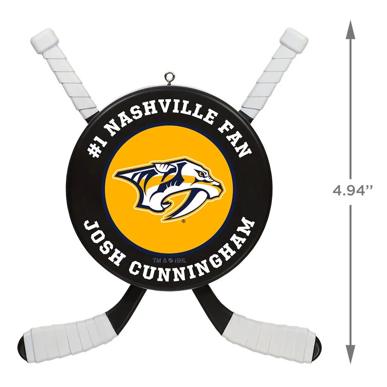 NHL Hockey Personalized Ornament, Nashville Predators® 5 NHL Hockey Personalized Ornament, Nashville Predators® - Image 3
