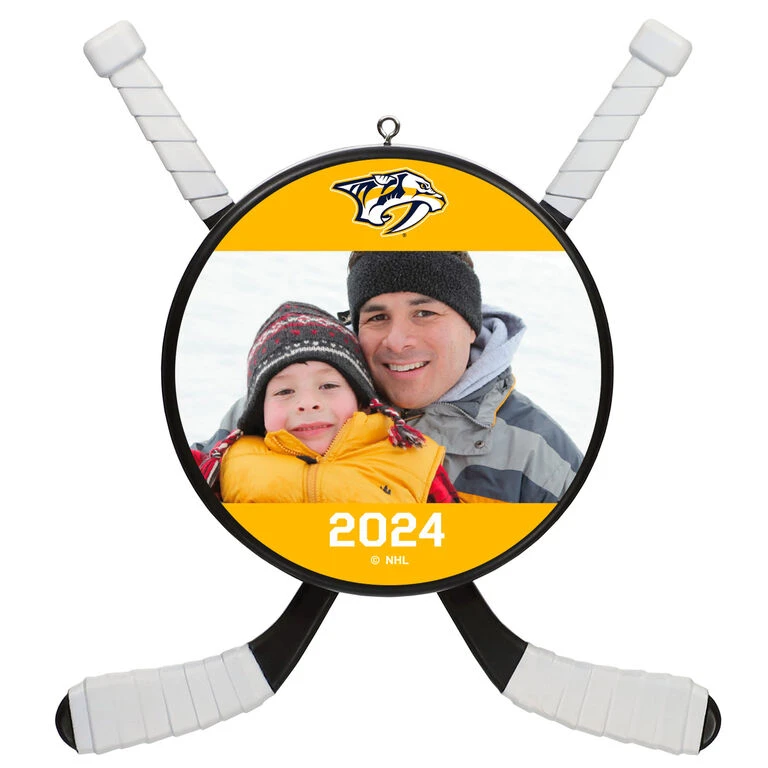 NHL Hockey Personalized Photo Ornament, Nashville Predators® 3 NHL Hockey Personalized Photo Ornament, Nashville Predators®