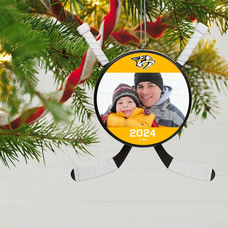 NHL Hockey Personalized Photo Ornament, Nashville Predators® 4 NHL Hockey Personalized Photo Ornament, Nashville Predators® - Image 2
