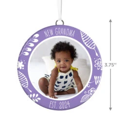 Hallmark New Grandma Personalized Text And Photo Ceramic Ornament 7 Hallmark New Grandma Personalized Text And Photo Ceramic Ornament -Fashion Accessories Store New Grandma Personalized Round Ceramic Ornament 1999QHE1711B29 03