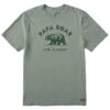 Life Is Good Papa Bear Sage Green Men's T-Shirt, X-Large