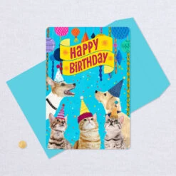 Hallmark 16" Party Cats And Dogs Jumbo Birthday Card From All -Fashion Accessories Store Party Cats Dogs Birthday Card From Us 1299CBG3004 05
