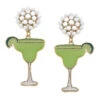 Pearl Cluster And Margarita Glass Drop Earrings -Fashion Accessories Store Pearl Cluster and Margarita Glass Drop Earrings 24173EGN 01