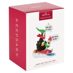Hallmark What Did You Call Me? Ornament -Fashion Accessories Store Penguins Sledding Keepsake Ornament 2099QGO2867 04